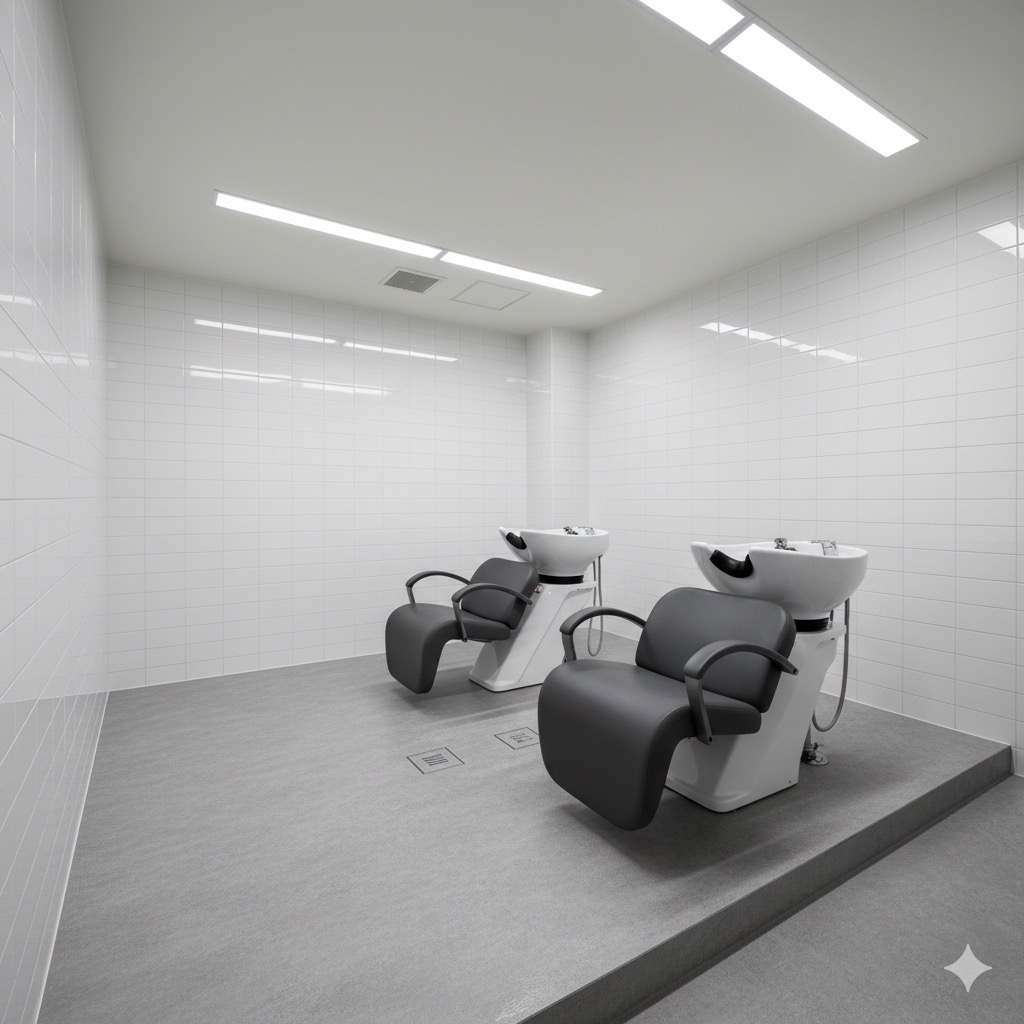 美容室の内装デザインと照明設計